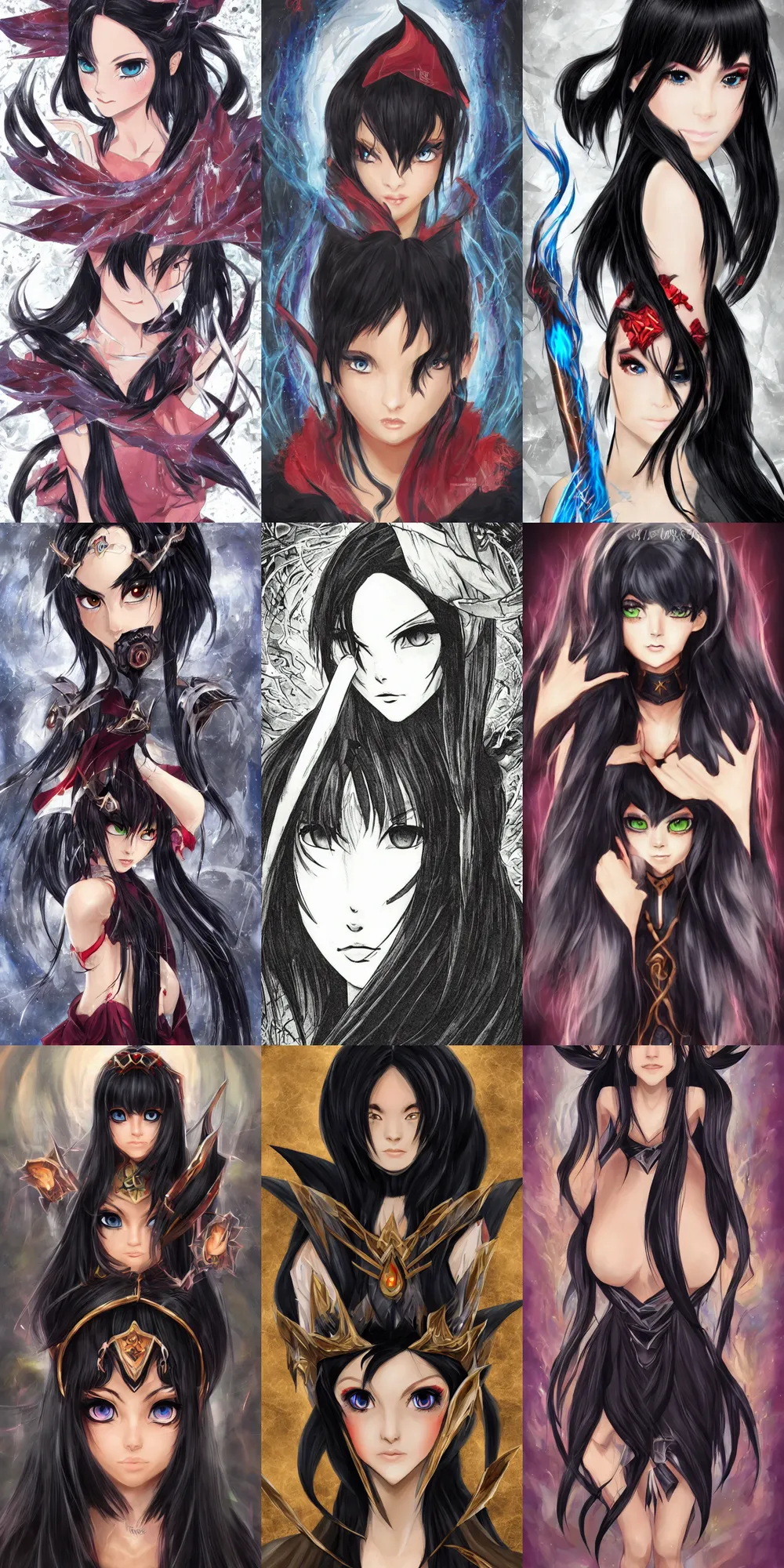 Image similar to black - haired mage, fieryeyes