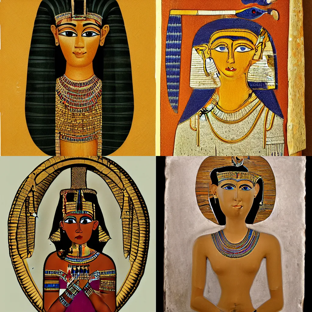 Prompt: Portrait of a Egyptian goddess of fertility