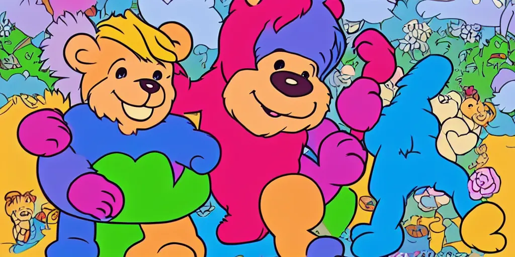 Prompt: care bear, trump