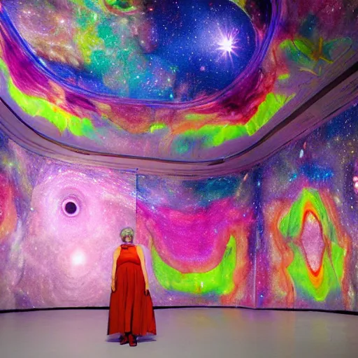 Prompt: Liminal space in outer space by Pipilotti Rist