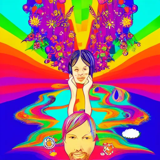 Prompt: norwegian wood, in the style of lisa frank