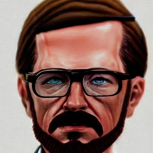 Image similar to a 1 9 7 0 s photograph portrait of gordon freeman in real life while wearing a brown suit, 1 9 7 0 s, 7 0 s, realistic, hyperrealistic, 8 k resolution, hd quality, very detailed, highly detailed, intricate details, real life, real world, trending on artstation, 7 0 s photo