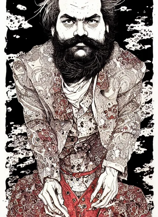 Image similar to portrait of marx painted in ian mcque style drawn by vania zouravliov and takato yamamoto, inspired by gods, intricate acrylic gouache painting, high detail, sharp high detail, artstation