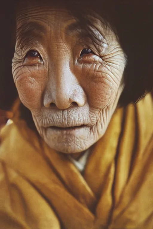 Image similar to photograph of an old japanese woman, photograph by steve mccurry