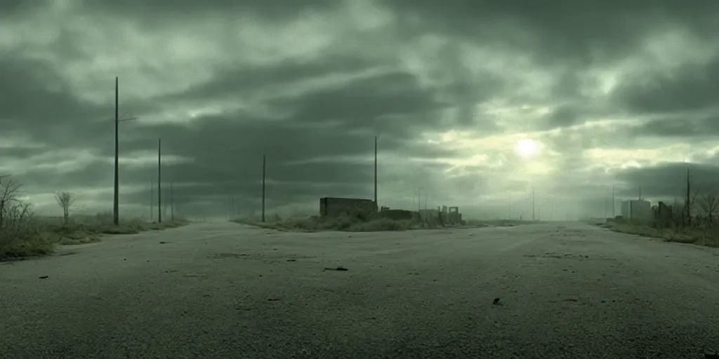 Prompt: a film still landscape by roger deakins - an abandoned city, 3 5 mm lens, early morning, dramatic lighting, cinematography, cinematic, global illumination, highly detailed, photorealistic