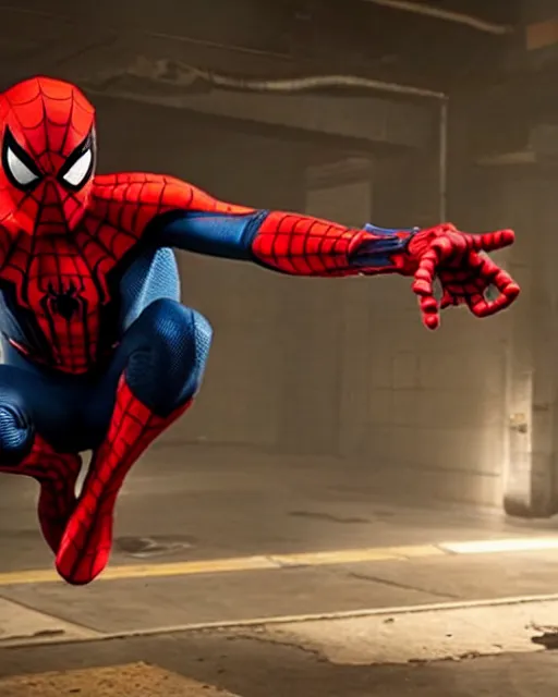 Image similar to spider - man created this suit to combat the hobgoblin the suit warps light and sound around it, rendering it invisible. clear translucent spiderman