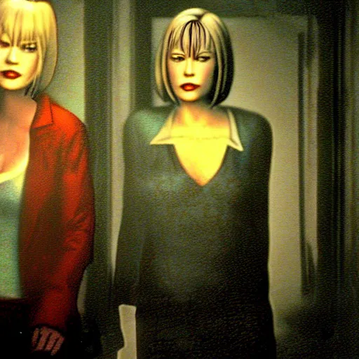 Prompt: a still of the movie mulholland drive, 2 0 0 3 silent hill 3 graphics ps 2 visuals aesthetic