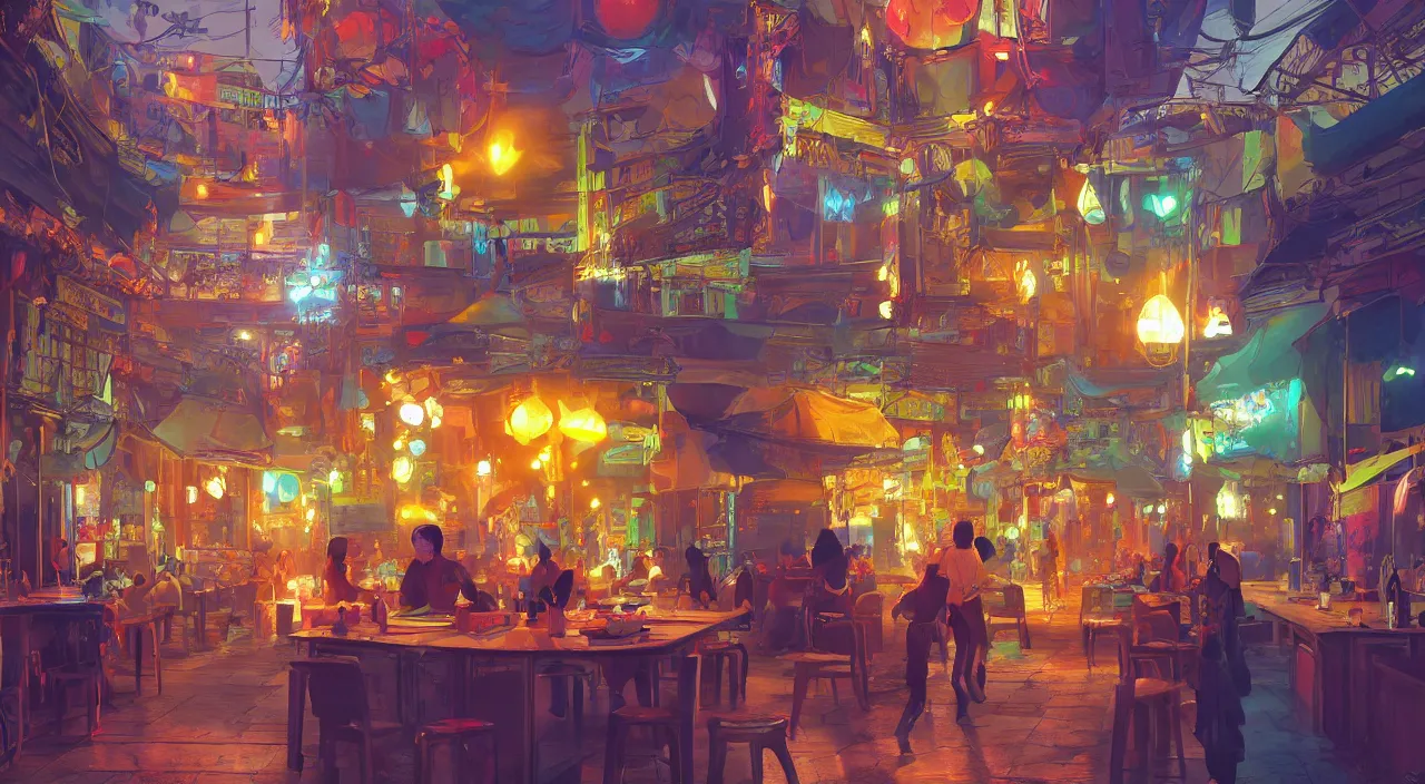 Image similar to bazaar zouk oriantal multicolorful sky shine place mosquet painting stylized digital video game icon global illumination ray tracing 8 k hd resolution, by ilya kuvshinov and cushart krentz and gilleard james