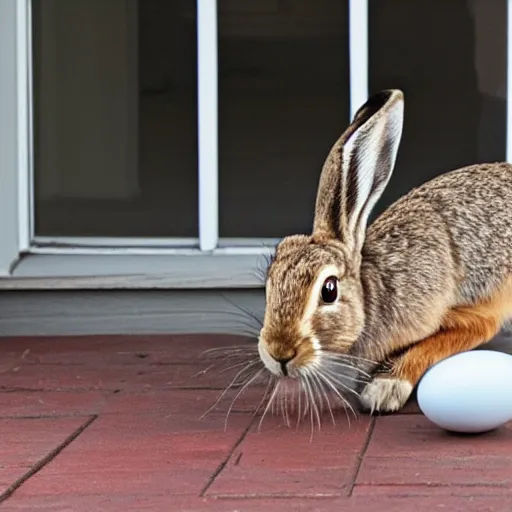 Image similar to the hare went out on the porch to scratch his egg