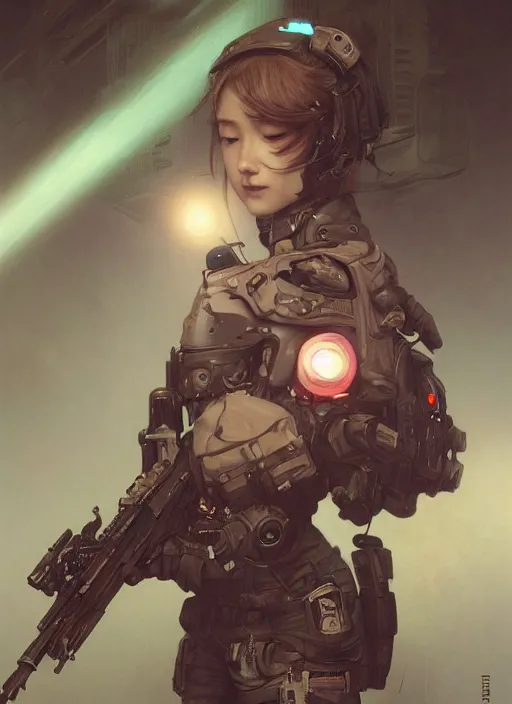 Image similar to girl covered with tattoos wearing tactical gear, intricate lights, bio luminescent, plasma, by ruan jia and artgerm and range murata and wlop and ross tran and william - adolphe bouguereau and beeple. key art. fantasy illustration. award winning, artstation, intricate details, realistic, hyperdetailed, 8 k resolution.