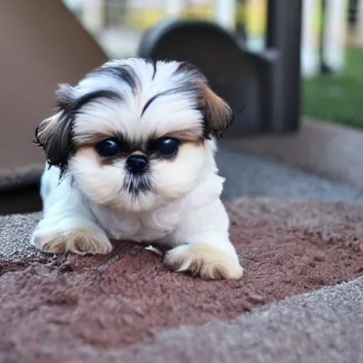 Image similar to 1 0 cute shih tzu puppies in a playground