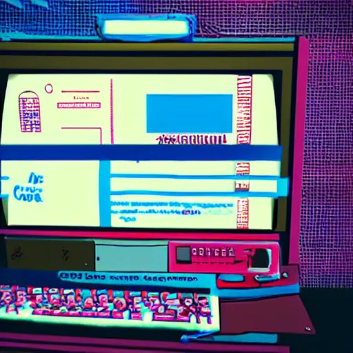Prompt: the cookie monster is accepting cookies on an old school computer, vaporwave, unreal engine