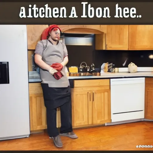 Image similar to an idiot in the kitchen,