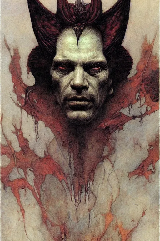 Image similar to a portrait of lucifer by wayne barlowe, gustav moreau, goward,  Gaston Bussiere and roberto ferri, santiago caruso, and austin osman spare, ((((occult art))))