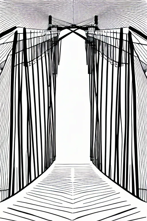 Image similar to minimalist boho style art of a bridge, illustration, vector art