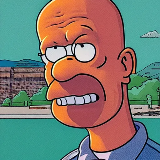 Image similar to close up portrait of homer simpson, by geof darrow, geof darrow art,