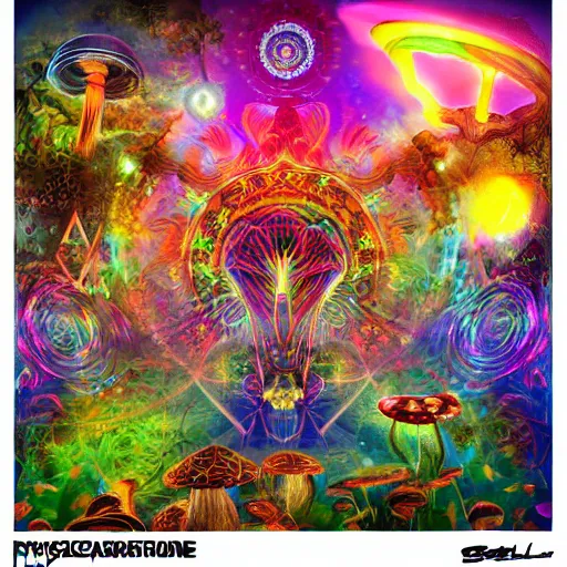 Image similar to psytrance artwork 4 k digital trending on art station magic land full of mushrooms