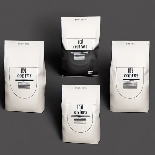 Image similar to original design concept of a minimalist packaging for coffee beans, studio lighting, minimalist style