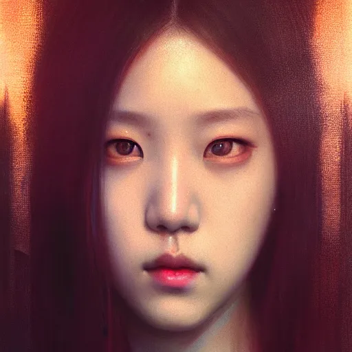 Image similar to jisoo of blackpink, hyperrealistic portrait, bladerunner street, art of elysium by jeremy mann and alphonse mucha, fantasy art, photo realistic, dynamic lighting, artstation, poster, volumetric lighting, very detailed face, 8 k, award winning