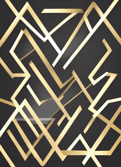 Image similar to symmetrical, award - winning painting, abstract, gold and silver shapes, rectangles, geometry, elegant, luxurious, beautiful, pitch black background, dali