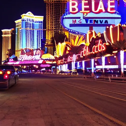 Image similar to i'm walking down las vegas boulevard at night