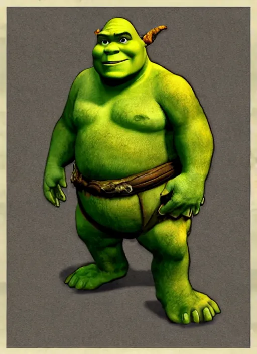 Image similar to Shrek as a skyrim npc