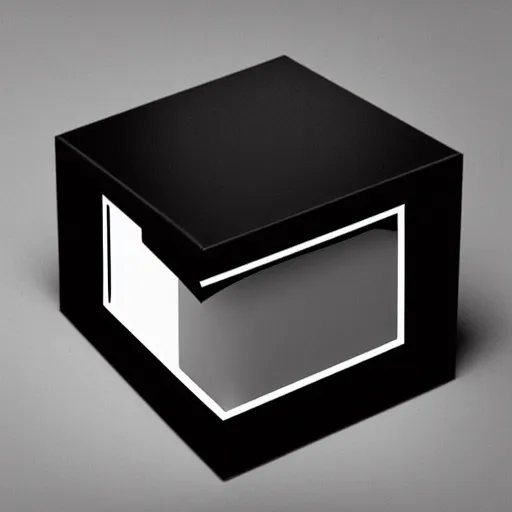 Image similar to a black cube on a white background.