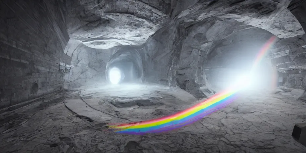 Image similar to a white void with a rainbow time vortex, unreal engine 5, intricate, highly detailed