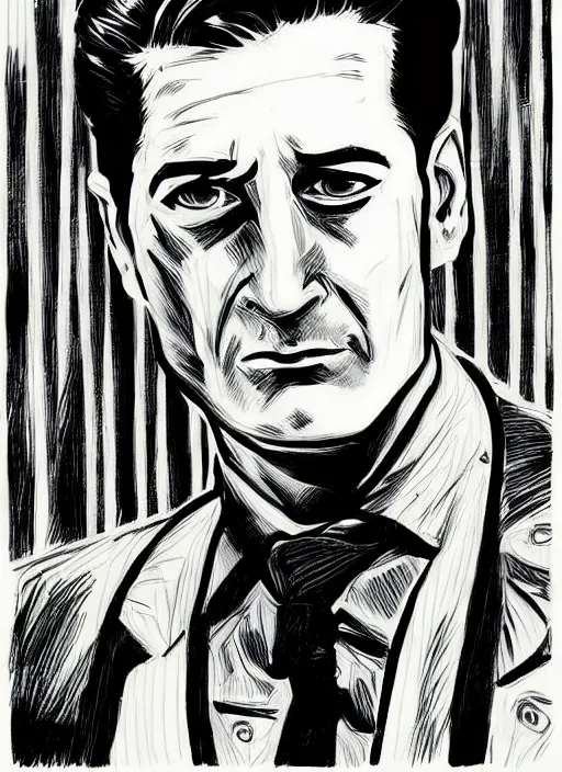 Image similar to portrait of bruce wein as dale cooper by francesco francavilla