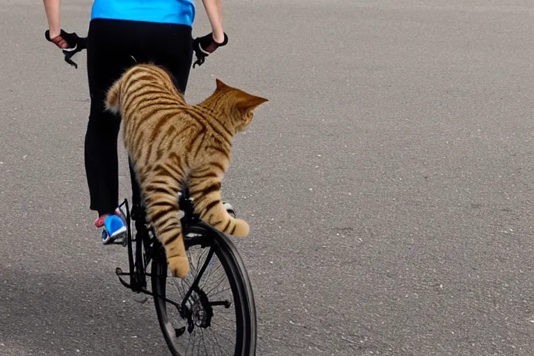 Image similar to cat flying on a bicycle