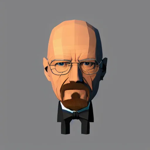 Prompt: ps1 low poly model of Walter White