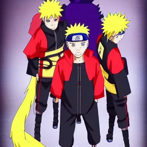 Image similar to naruto as an akatsuki member with sharinggan,