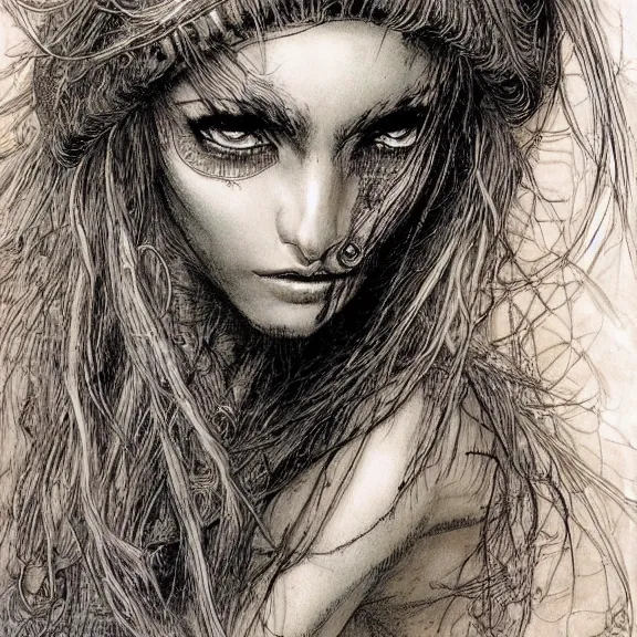 Image similar to a highly detailed portrait in the style of luis royo and in the style of milo manara.