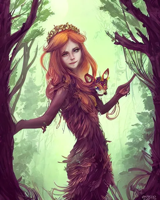 Prompt: the queen of the forest, by Fernanda Suarez and ross tran