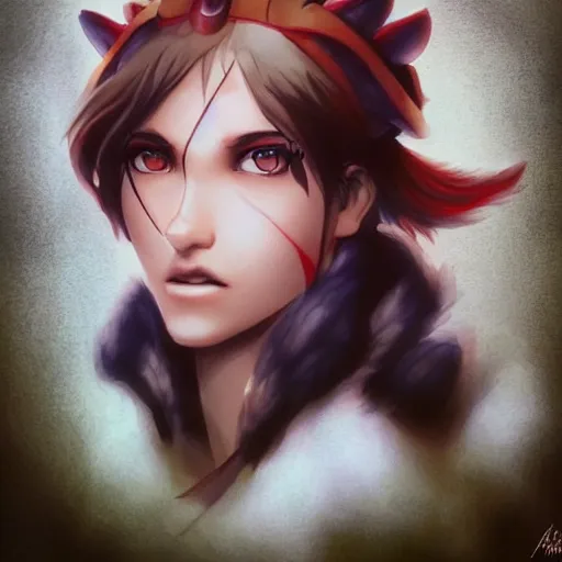 Image similar to princess mononoke by artgerm