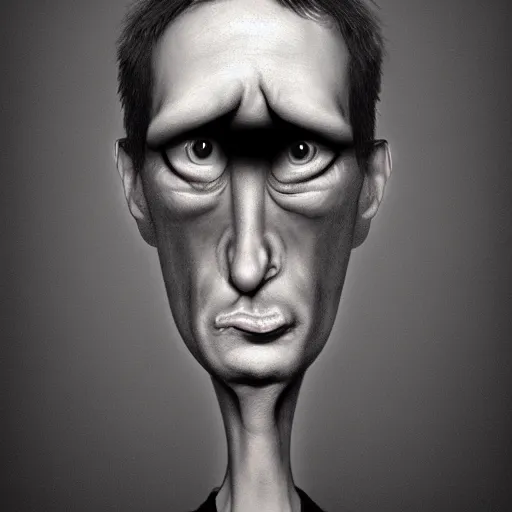 Image similar to person with bulging eyes and an elongated neck, caricature, illustrated by tom richmond, trending on artstation, artstation caricature, 4 k, 8 k