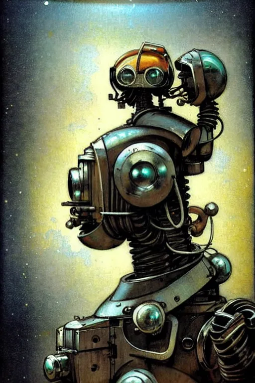 Prompt: ( ( ( ( ( 1 9 5 0 s retro future robot android aluminum jungle explorer. muted colors. ) ) ) ) ) by jean - baptiste monge!!!!!!!!!!!!!!!!!!!!!!!!!!!!!!