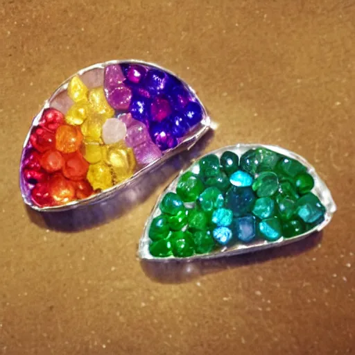 Image similar to rainbow gems in the shape of a hamster