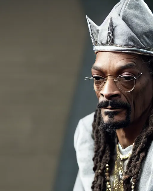 Image similar to Snoop Dogg in the role of Gandalf the Grey, film still, amazing short, 8K, IMAX, ultra detailed