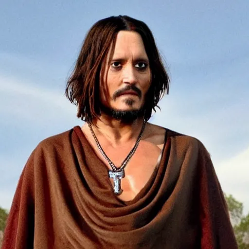 Image similar to Johnny Depp as Jesus Christ