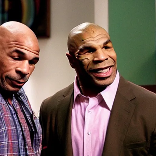 Prompt: mike tyson and joe rogan, in friends