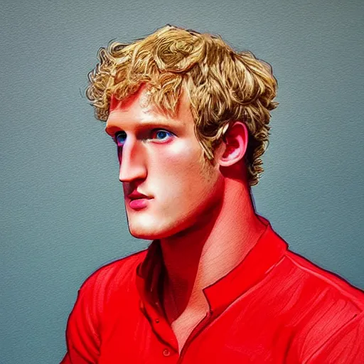 Prompt: logan paul wearing a red dress, realistic, detailed, portrait,