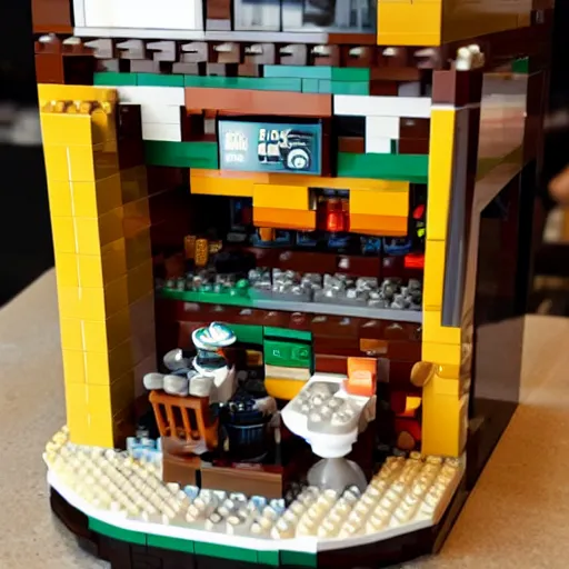 Image similar to Starbucks barista Lego set