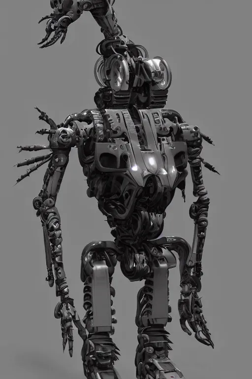 Image similar to a scifi robot made by weta workshop, futuristic, punk, sci - fi, hard surface modeling, concept art, boston dynamics,