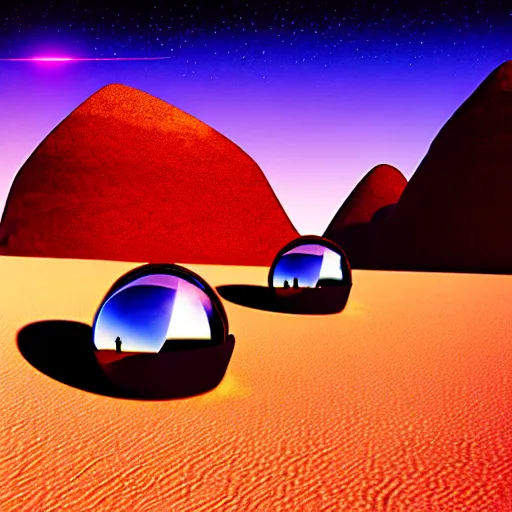 Image similar to poster big crystal in the desert, reflection from the crystal is sparkling due to sun, small starship near, futuristic, hi-tech details, style jean giraud, hyperdetailed, cinematic, unreal engine