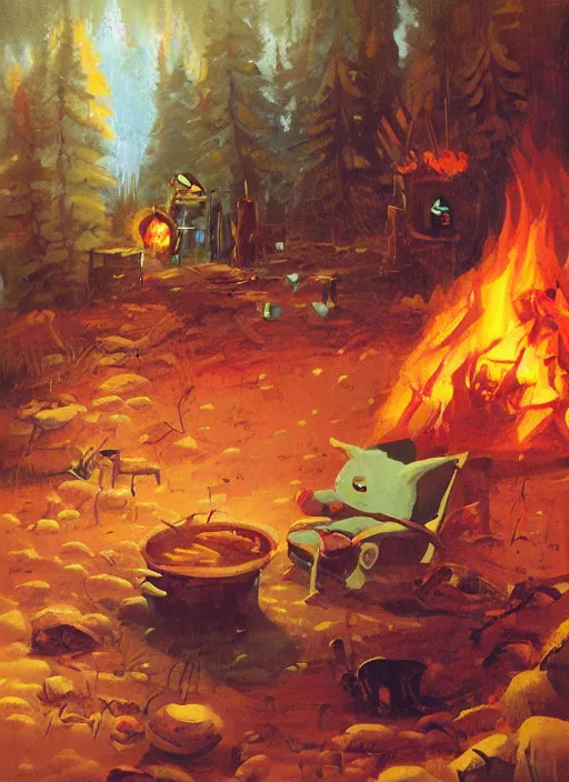 Image similar to cozy camp fire by paul lehr