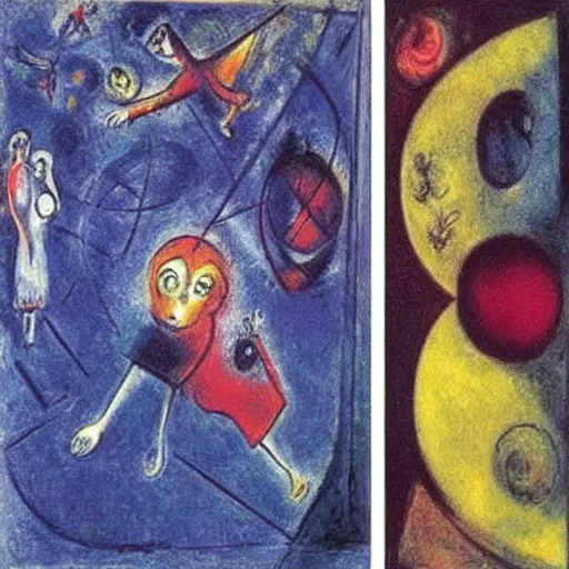 Prompt: A installation art. A rip in spacetime. Did this device in his hand open a portal to another dimension or reality?! by Marcel Chagall ✨