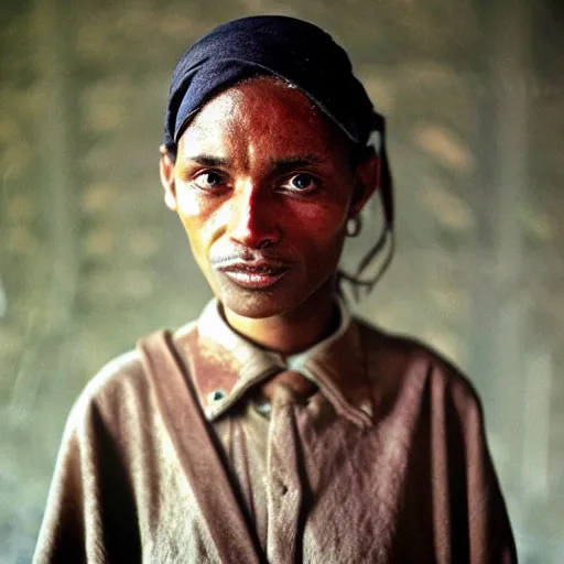Prompt: this person is a leader, portrait photograph, by steve mccurry