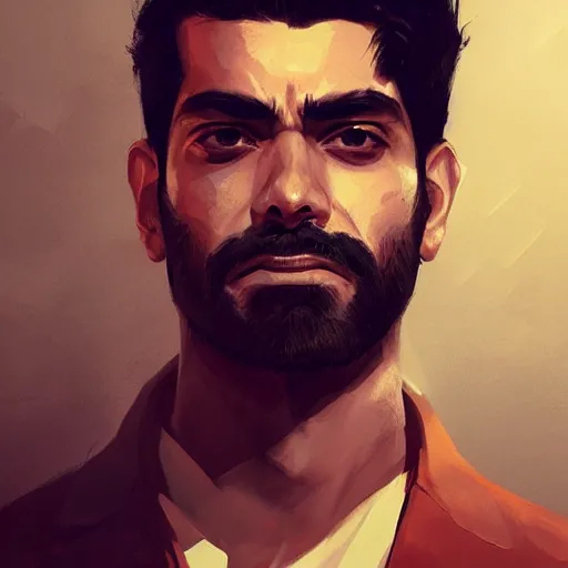 Image similar to A portrait of Rahul Kohli, Yakuza art, art by greg rutkowski, matte painting, trending on artstation