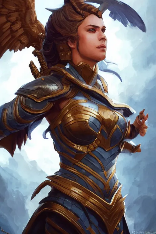 Image similar to amazon valkyrie athena, d & d, fantasy, portrait, highly detailed, headshot, digital painting, trending on artstation, concept art, sharp focus, illustration, art by artgerm and greg rutkowski and magali villeneuve